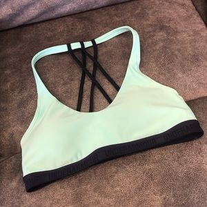 UNDER ARMOUR Light blue and navy sports bra